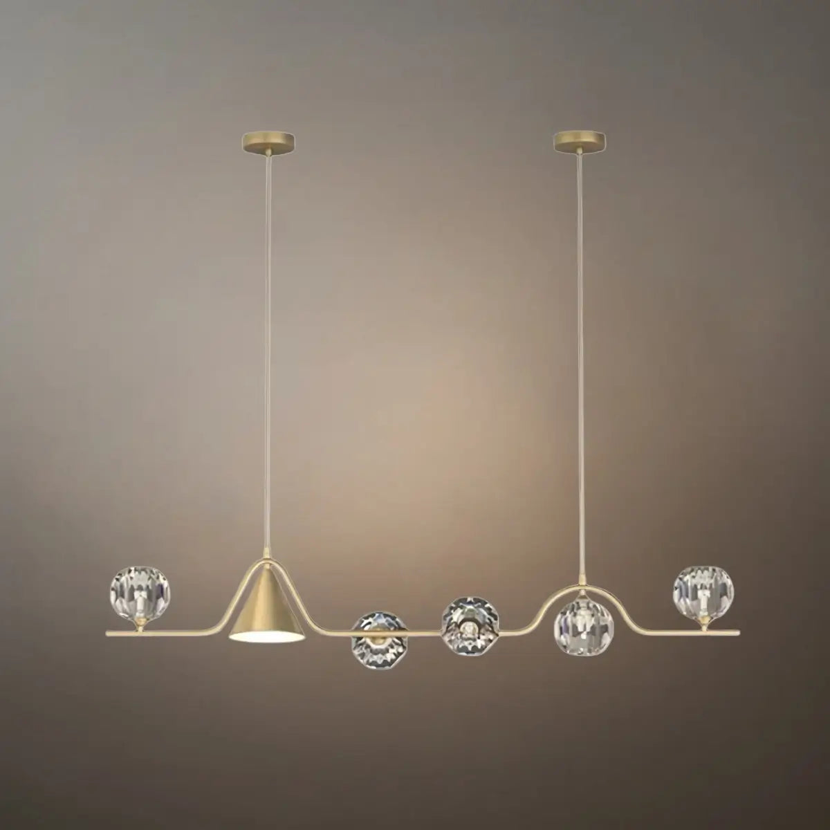 Modern Nordic Pendant Light — Brass & Glass Gold White